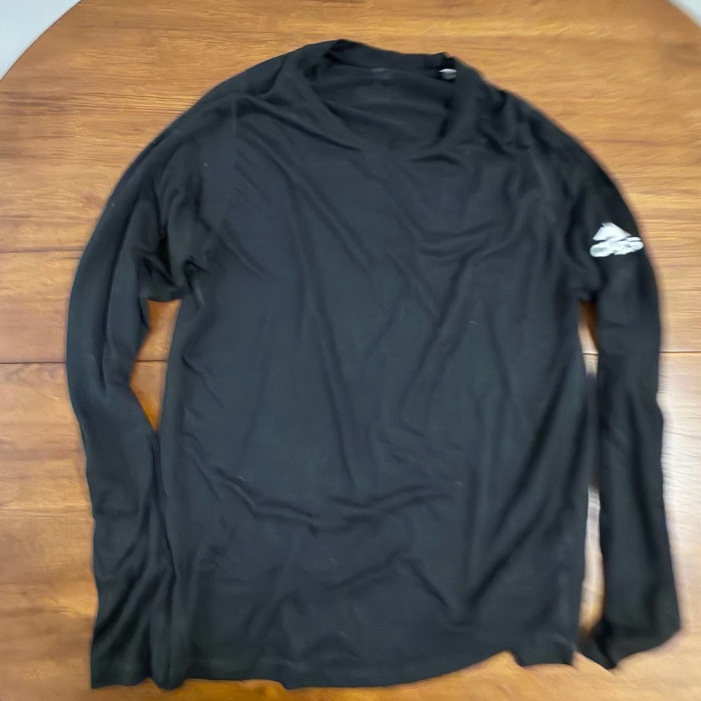 adidas Black Long-Sleeve Crew with Sleeve Logo